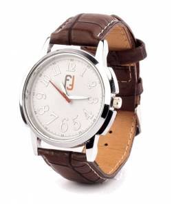 Fidato Leather wallet + brown strap watch